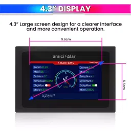 AmiciSolar Touch Display 10.92 cm (4.3 inch) for DALY BMS with UART Port, Black image 5