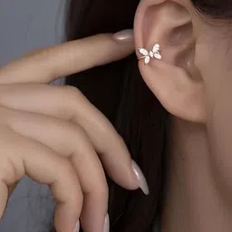 EL REGALO Artificial Stones Studded Butterfly Shaped Clip-On Ear Cuffs-picture-38