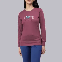 Lyra Mauve Cotton Printed Sweatshirt-image-56