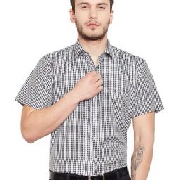 Hancock Black Checks Half Sleeves Shirt-image-45