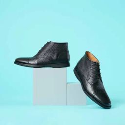 Ruosh Men's Black Derby Boots-image-89