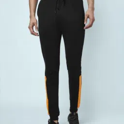Ajile by Pantaloons Black Slim Fit Colour Block Joggers-image-64