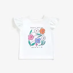 Mothercare Kids White Cotton Floral Print Top-image-84