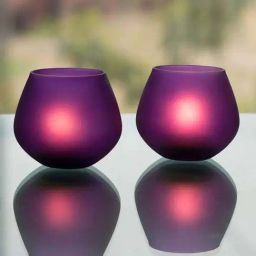 Homesake Violet Glass Small Frost Pot Votive - Set of 2-image-38