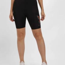 Forever 21 Black Printed Mid Rise Shorts-image-48