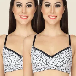 Soie White Full Coverage Double Layered Cups Bra (Pack Of 2) image 1