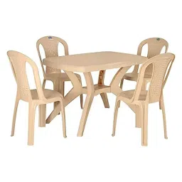 Nilkamal Shahenshah Kross & Chair 4002 4 Seater Dining Set with Chair Marble Beige (Set of 5)-picture-31