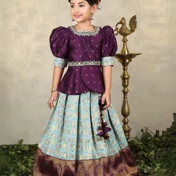 Lagorii Girls Embellished Ready to Wear Lehenga &-picture-11