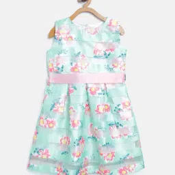 Stylestone Kids Aqua Printed Dress-17