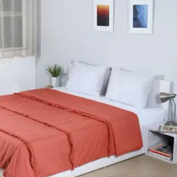 House This Kumud Red Cotton Bed Cover - Set of 1-32