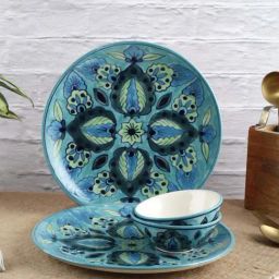 VarEesha Vrinda Green Ceramic Dinner Set-image-3