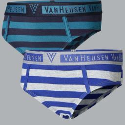 Van Heusen Regular Fit Colour Fresh Ultra Soft Striped Briefs - Pack of 2 - KDS05 , KDS03-picture-11