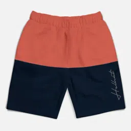 HELLCAT Kids Coral and Navy Color Block Shorts-image-73