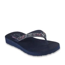 Skechers Women's Meditation Navy Blue Thong Sandals-picture-28