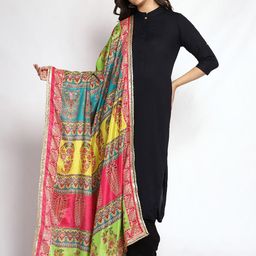 WEAVERS VILLA Ethnic Motifs Printed Art Silk Dupatta-picture-19