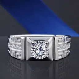 MEENAZ Men Silver-Plated AD Studded Adjustable Finger Ring-image-95