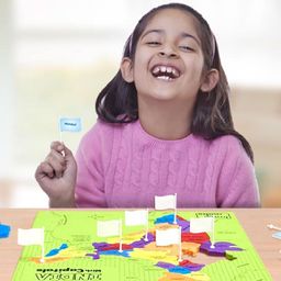 Imagimake: Mapology India and World Maps with Capitals - Learn Capitals and Country Flags - Educational Toy for Kids Above 5 Years, Multicolor image 2