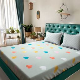 KLOTTHE Green & White Abstract Printed 300 TC King Bedsheet Set 2.50 m x 2.25 m-image-26
