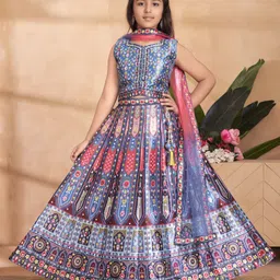 Aarika Girls Printed Ready to Wear Lehenga & Blouse With Dupatta-image-52