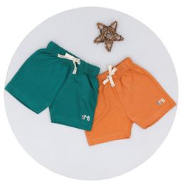 Mi Arcus  Cotton Solid Shorts Pack of 2 Blue & Peach-image-25