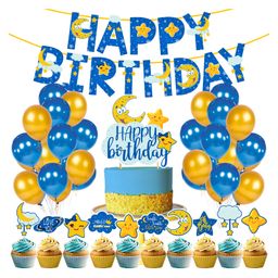 Zyozi Twinkle Twinkle Little Star Theme Party Decorations Blue - Pack of 37-image-1