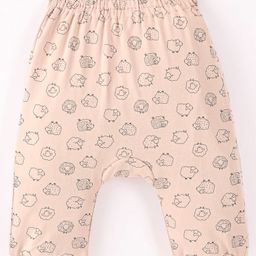 First Smile Interlock Full Length Diaper Leggings Sheep Print- Pink-image-99