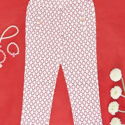 Pantaloons Junior Block Motif Printed Trousers & Pants - White-image-19