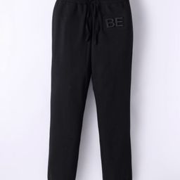 UCB Cotton Knit Full Length Lounge Pant With Text Print - Black-image-32
