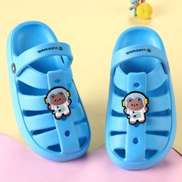 Cute Walk by Babyhug Clogs with Backstrap Closure & Teddy Bear Applique - Blue-image-83