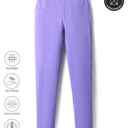 Pine Active Knit Full Length Premium Ultra Comfort Super Stretch Aero Soft Solid Color Leggings - Purple-image-4