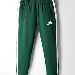 ADIDAS KIDS Cotton Knit Full Length Track Pant with Tape Detailing - Dark Green-picture-48