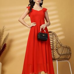 T TRYON ULTIMATE Georgette Fit & Flare Maxi Dress-image-75