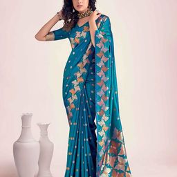 AMRUTKALA SAREES Women Woven Design Banarasi Saree With Blouse-picture-41