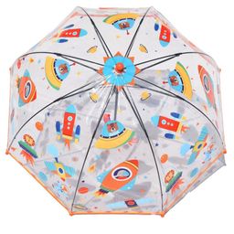 CHAATEWALA Space Theme Designed Transparent Umbrella - Multi Colour image 3