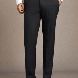 Louis Philippe Men Slim Fit Mid-Rise Flat Front Formal Trousers-picture-7