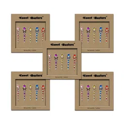 Comet Busters Set of 5 Handcrafted Reusable Traditional Designer Bindis - 012-2