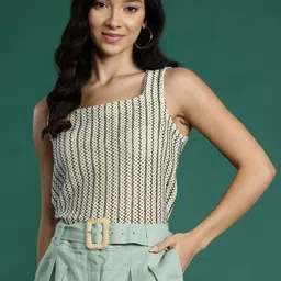 DressBerry Striped Chrochet Top-image-87