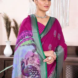 KALINI Ethnic Motifs Zari Tussar Saree-picture-29