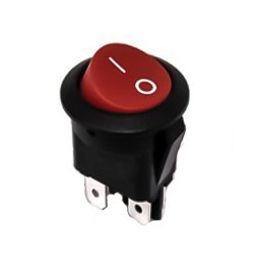 6A 250V AC DPST ON-OFF Red Round Rocker Switch-34