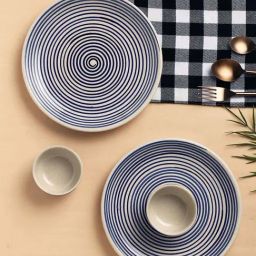 VarEesha Parikrama Blue Ceramic Dinner Set-12