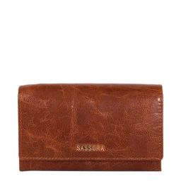 SASSORA Brown Textured Rfid Wallet for Women-7