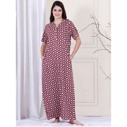 Kanvin Pink Women's Long Nighty-picture-43