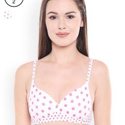 Bodycare White Printed Pack of 2 Non-Wired Lightly Padded T-shirt Bra E6558-image-51