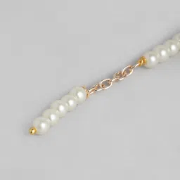 Zaveri Pearls Rose Gold Contemporary Chain Pearl Drop Earrings - ZPFK10460 image 5