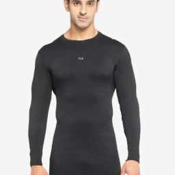Flx by Decathlon Black Skinny Fit Sports T-Shirt-image-1