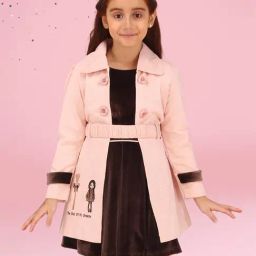 Cutecumber Girls Peach Dress With Jacket-image-8