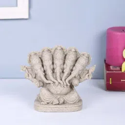 Tayhaa Off White Stone Dust Ganesha Idol - Set of 1-20