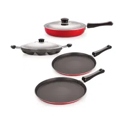 Nirlon Non-Stick Red Aluminium Cookware Gift Set With steel Lid-35