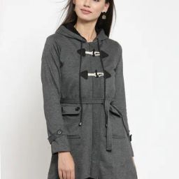 Belle Fille Dark Grey Textured Jacket-image-18