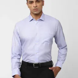Van Heusen Light Purple Cotton Regular Fit Printed Shirt-image-66